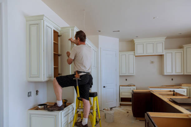 Kitchen island installation in Woodstock by JMT Kitchen Cabinet